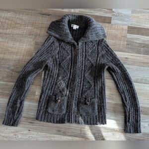 Fair Indigo women's mohair wool blend button front cardigan sweater size Small